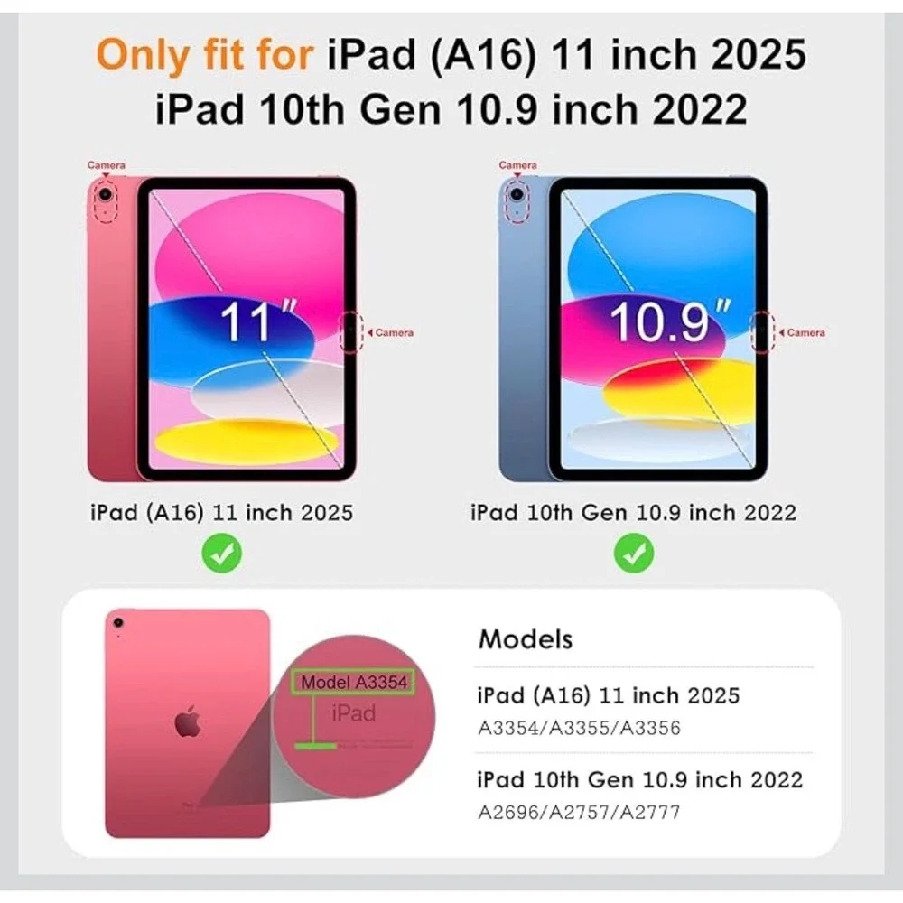 Red Rugged Case for iPad 10th Gen 10.9 2022 / iPad 11 2025 Kickstand‎ Shockproof
